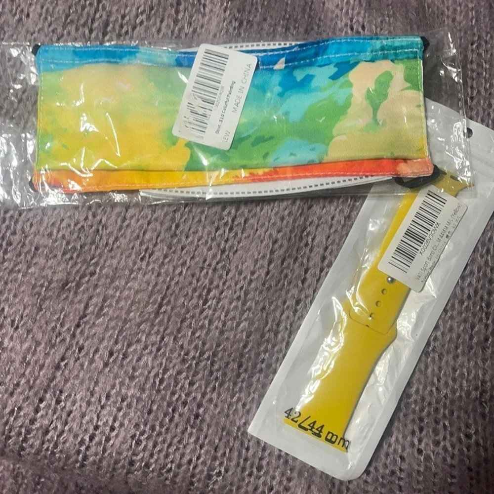 New watercolor face mask and watch band